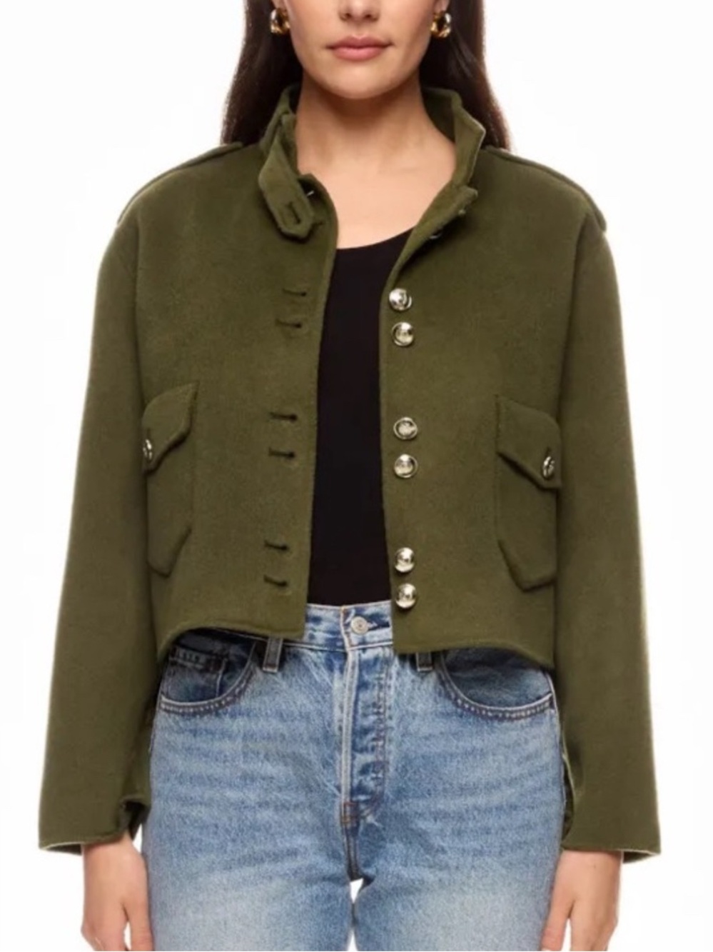 Maje Olive Green Military Jacket EU-36 US-Small